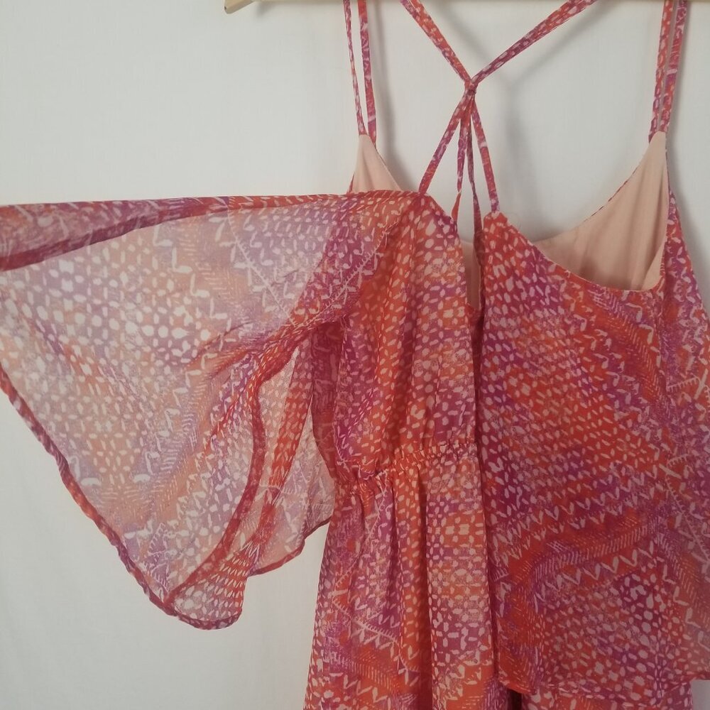Ecote Pink and Purple and white Mini Dress spaghetti straps women size M (339) - Picture 14 of 15